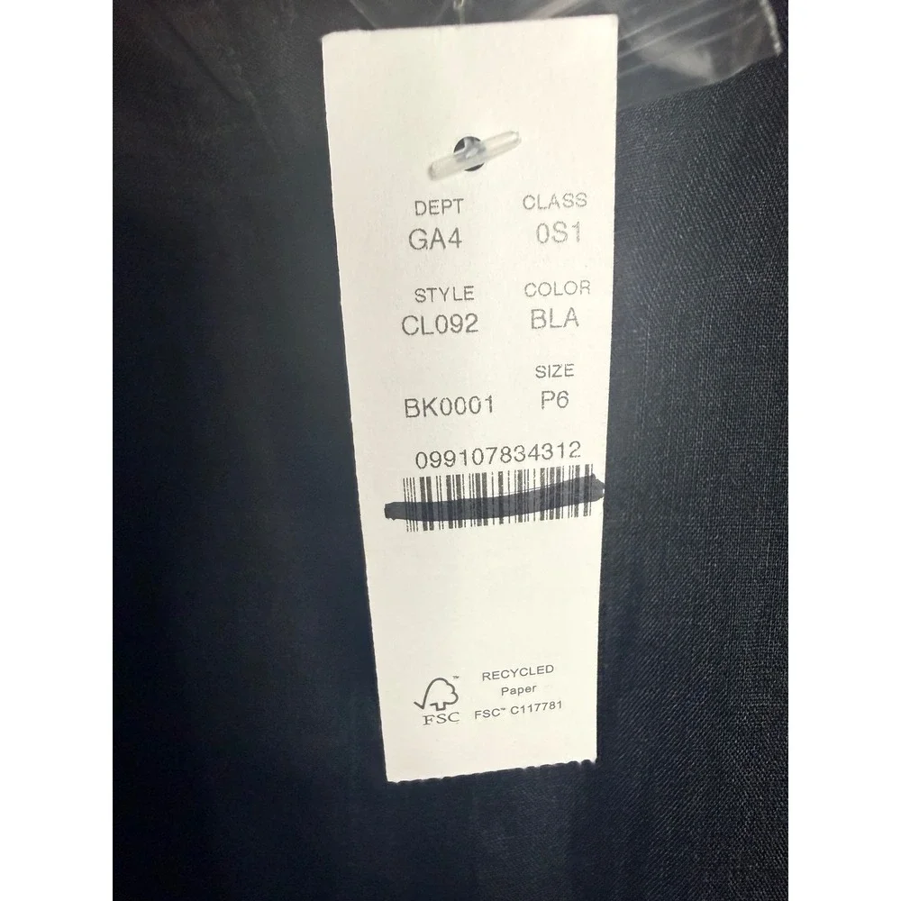 J.Crew‎ Cerise shirtdress in ramie Black Size 6P NWT